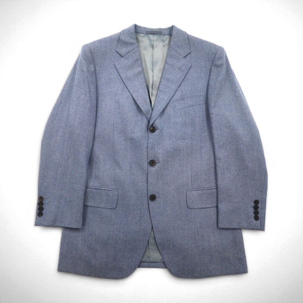 BURBERRY Giacca sartoriale 3 bottoni, misto cashmere, taglia L, blu, in lana, made in Japan