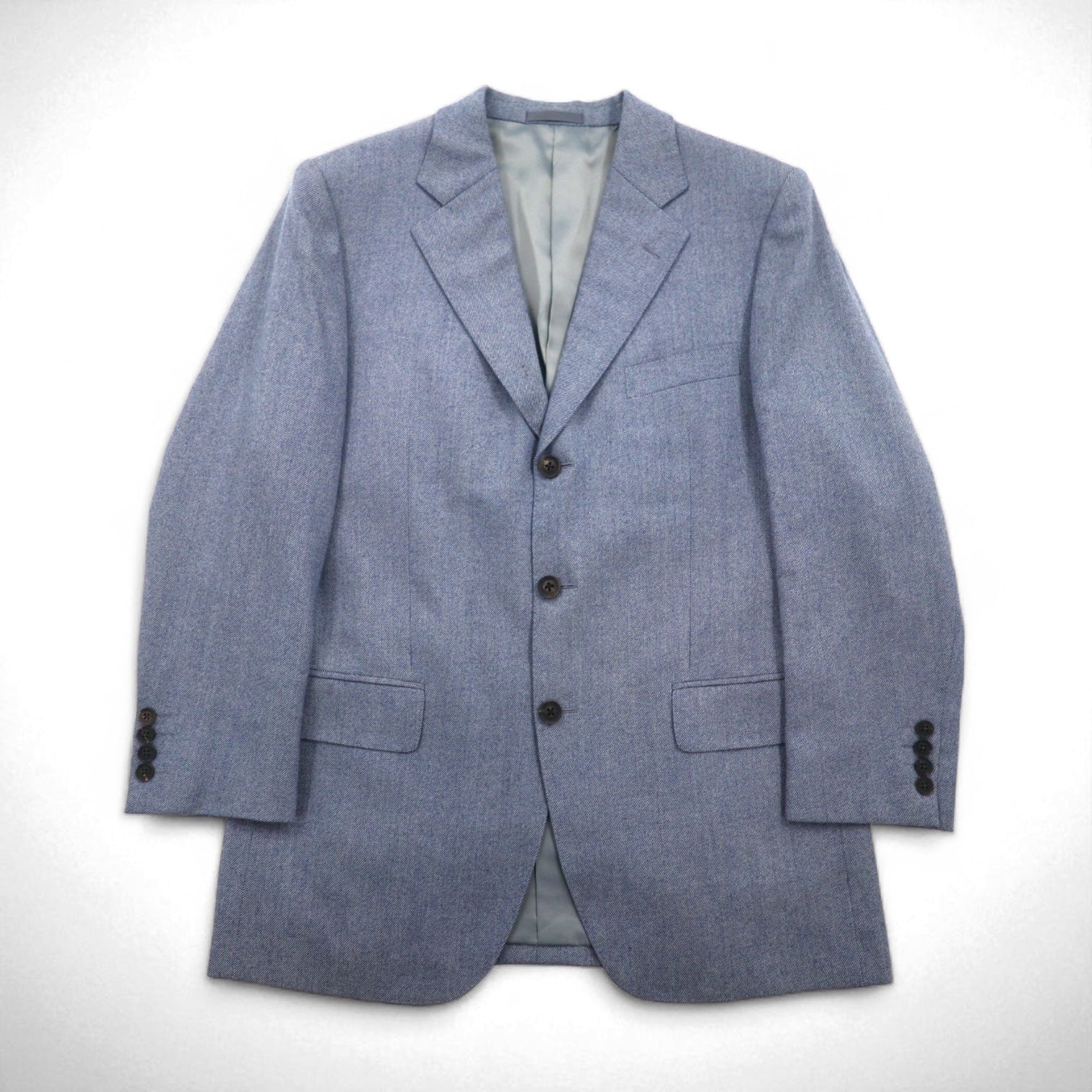 BURBERRY Giacca sartoriale 3 bottoni, misto cashmere, taglia L, blu, in lana, made in Japan