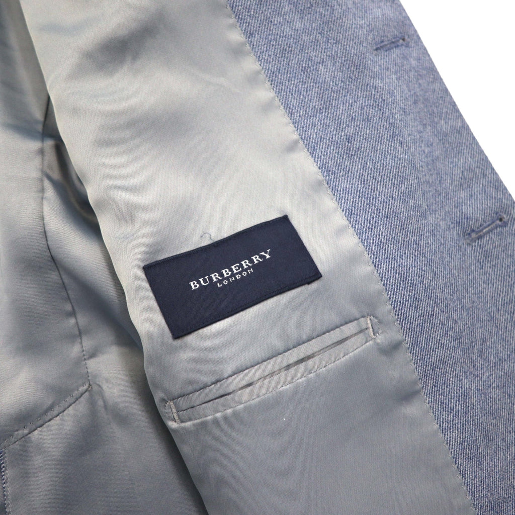 BURBERRY Giacca sartoriale 3 bottoni, misto cashmere, taglia L, blu, in lana, made in Japan