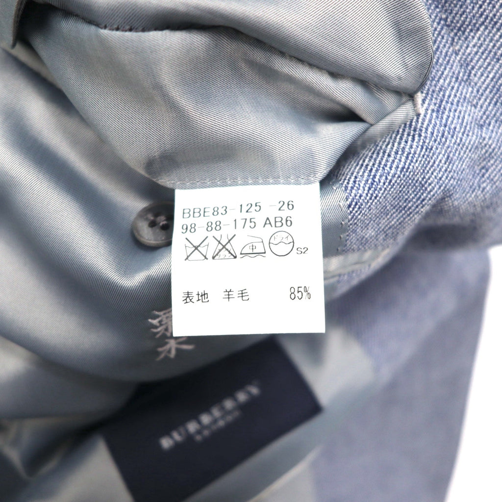 BURBERRY Giacca sartoriale 3 bottoni, misto cashmere, taglia L, blu, in lana, made in Japan
