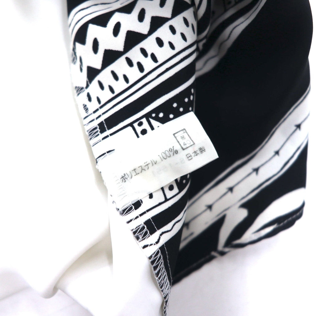 Vintage 90s Japan Made Retro Shirt 90年代 SUNPATIO ポリシャツ FREE ホワイト 総柄 日本製