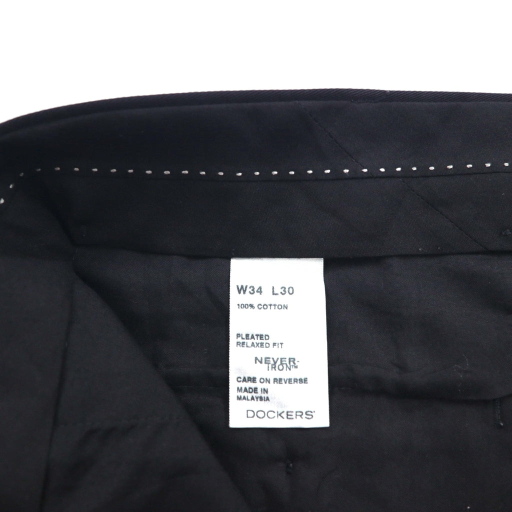 DOCKERS PREMIUM (Levi's) Chino Largo a 2 pieghe Relaxed Fit L Navy Cotone