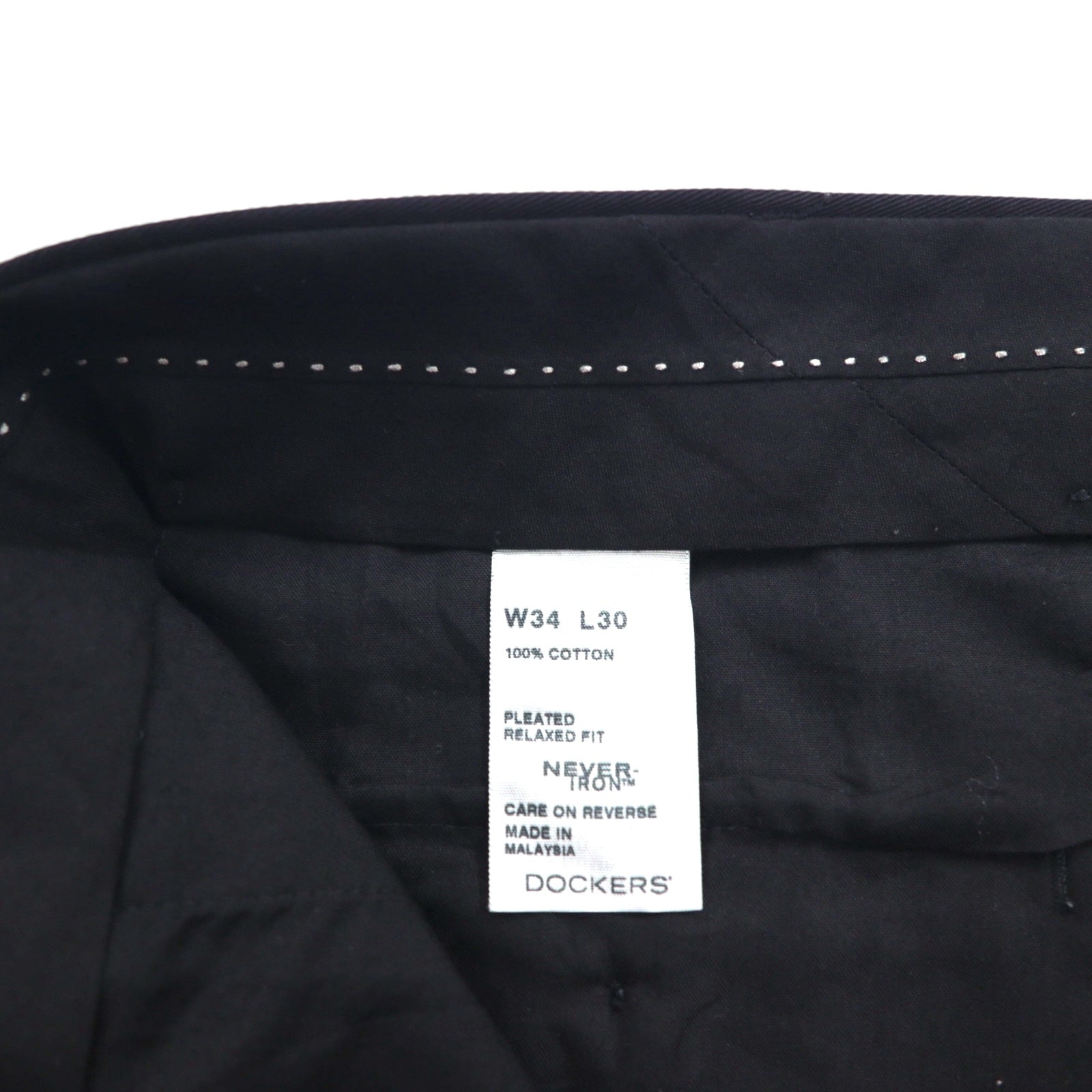 DOCKERS PREMIUM (Levi's) Chino Largo a 2 pieghe Relaxed Fit L Navy Cotone
