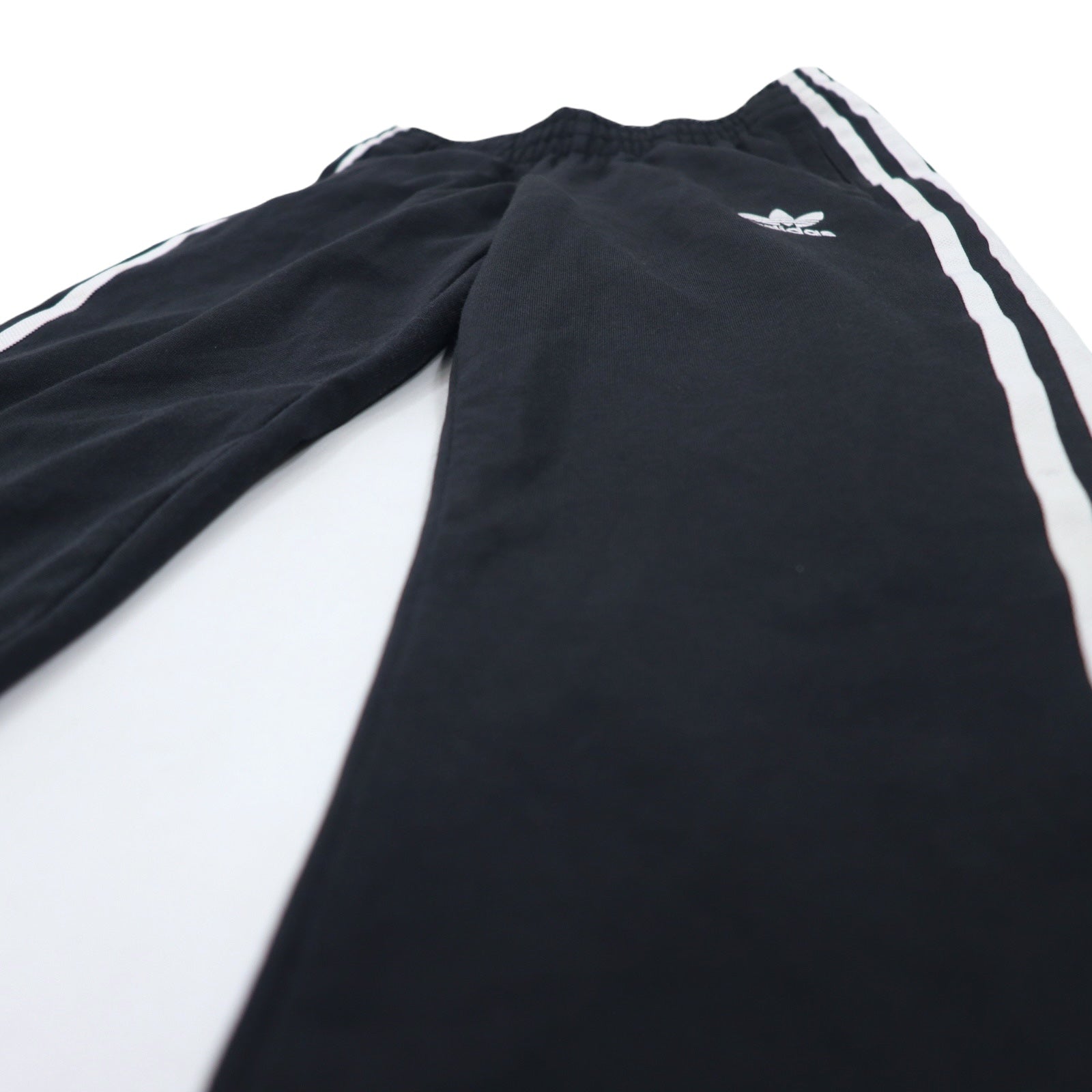adidas originals Pantaloni della tuta M neri con 3 strisce laterali, bottoni a pressione, logo a trifoglio ricamato, Big Boy's Snap Black Track Pants CV8312