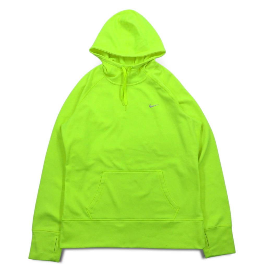 NIKE Pullover THERMA-FIT Felpa con Cappuccio L Giallo con Foro per Pollice Tasca Frontale 548804-703