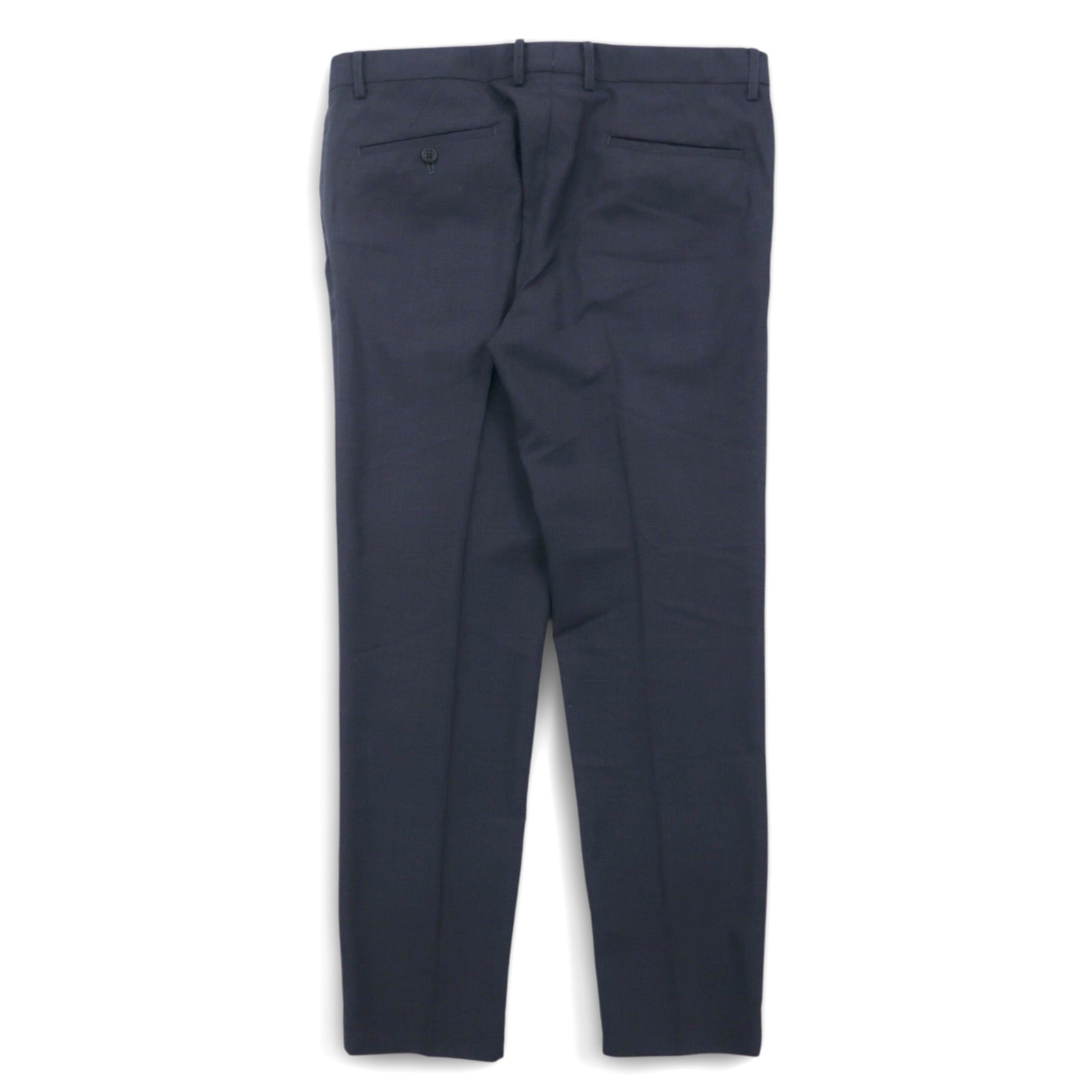 URU Pantaloni in lana affusolati con cerniera e spacco, taglia M, blu navy, 16SUP03, made in Japan