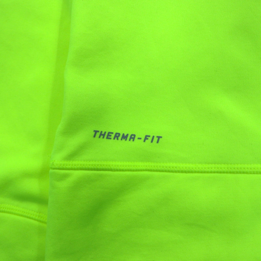 NIKE Pullover THERMA-FIT Felpa con Cappuccio L Giallo con Foro per Pollice Tasca Frontale 548804-703
