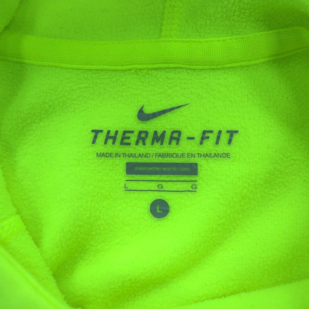 NIKE Pullover THERMA-FIT Felpa con Cappuccio L Giallo con Foro per Pollice Tasca Frontale 548804-703