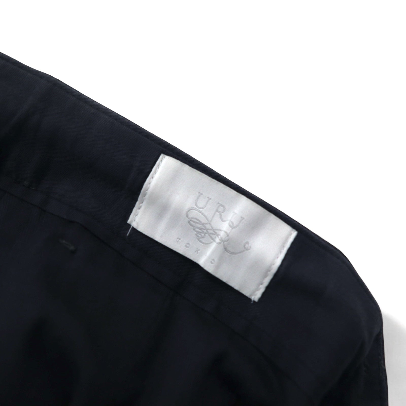 URU Pantaloni in lana affusolati con cerniera e spacco, taglia M, blu navy, 16SUP03, made in Japan
