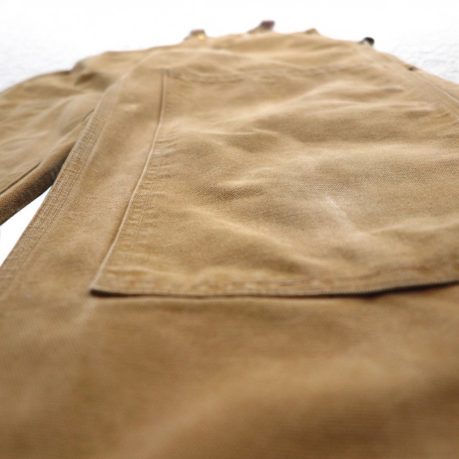 Carhartt salopette double knee in cotone marrone cammello taglia XL