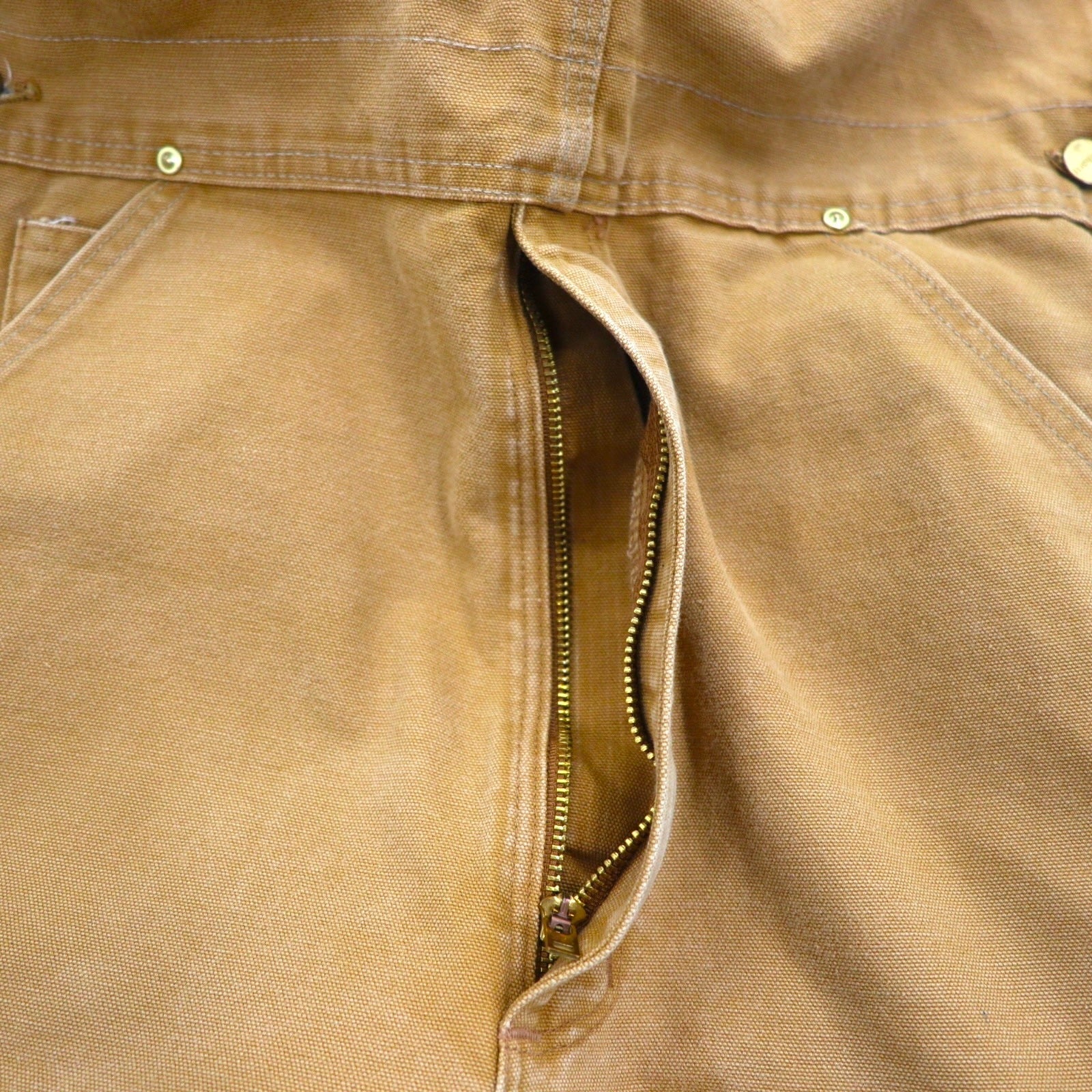 Carhartt salopette double knee in cotone marrone cammello taglia XL