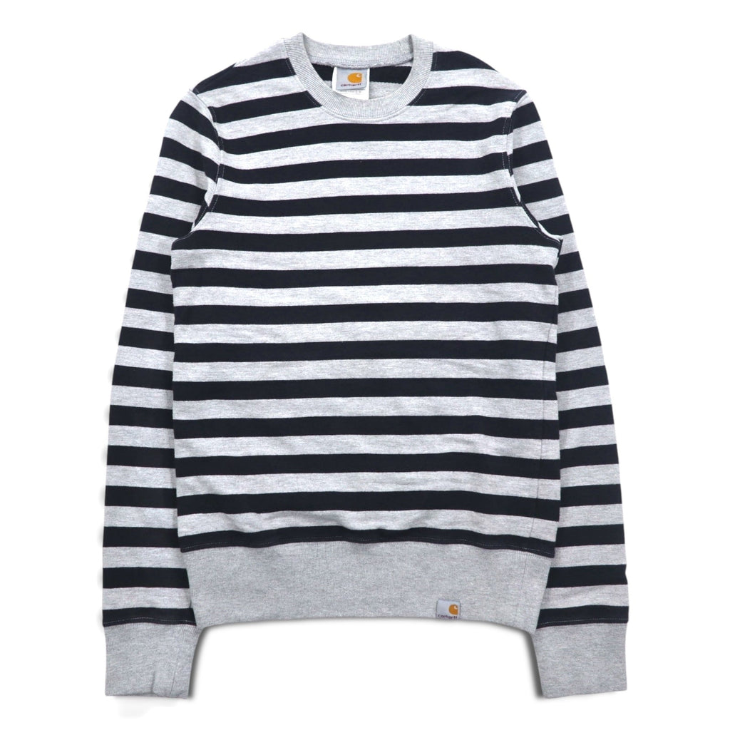 carhartt クルーネック スウェット S グレー ボーダー コットン トルコ製
