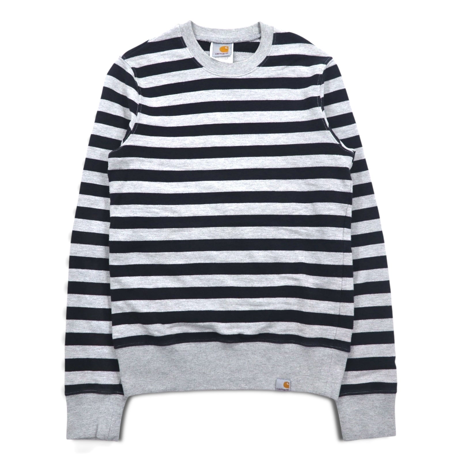 carhartt クルーネック スウェット S グレー ボーダー コットン トルコ製