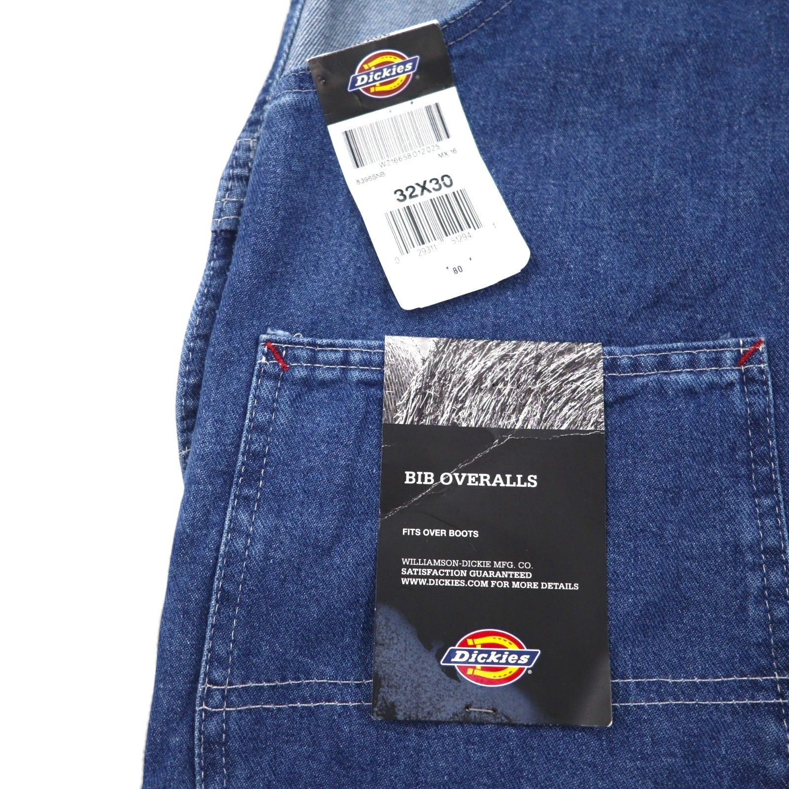 Dickies Salopette in denim con pettorina, taglia M, blu indaco, INDIGO BIB OVERALL STONEWASH 8396SNB, Prodotto in Messico, Nuovo con etichetta