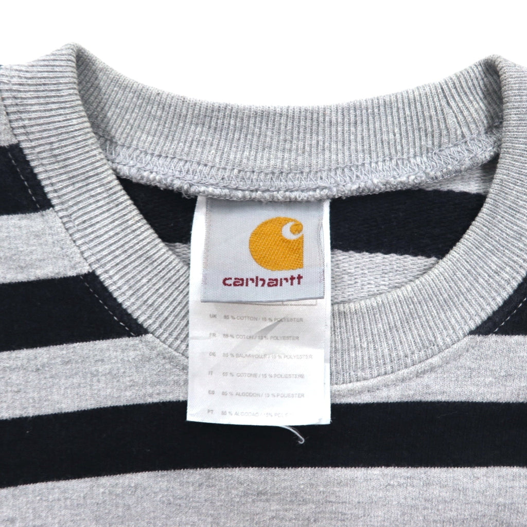 carhartt クルーネック スウェット S グレー ボーダー コットン トルコ製