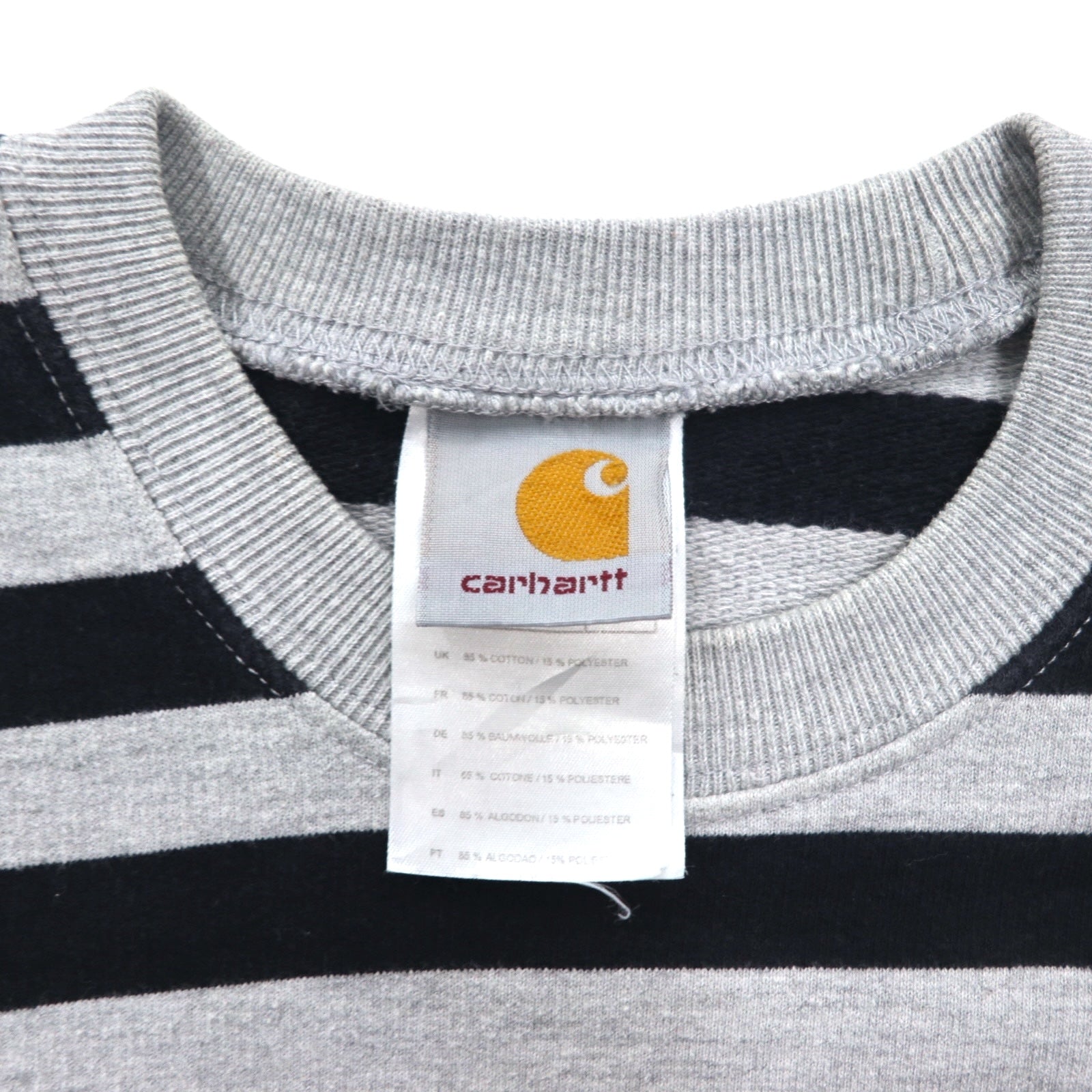 carhartt クルーネック スウェット S グレー ボーダー コットン トルコ製
