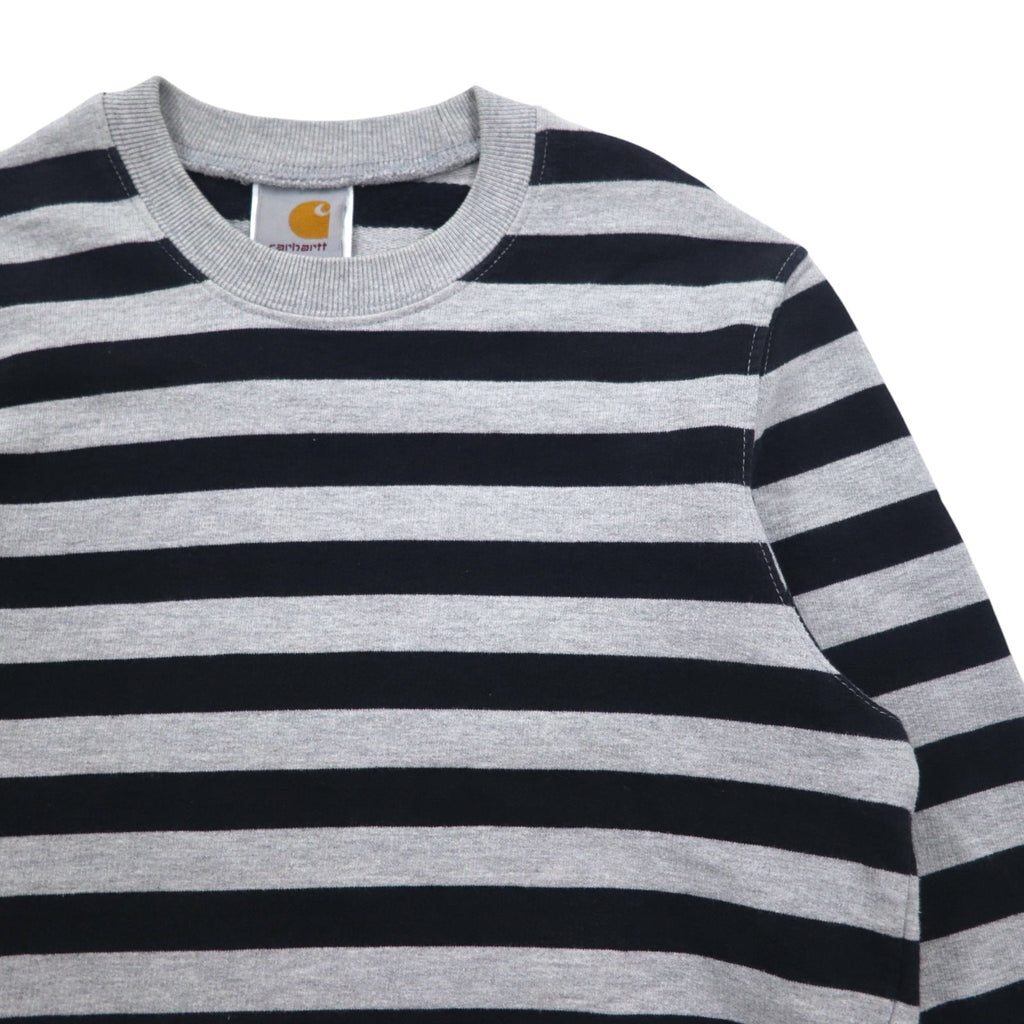 carhartt クルーネック スウェット S グレー ボーダー コットン トルコ製