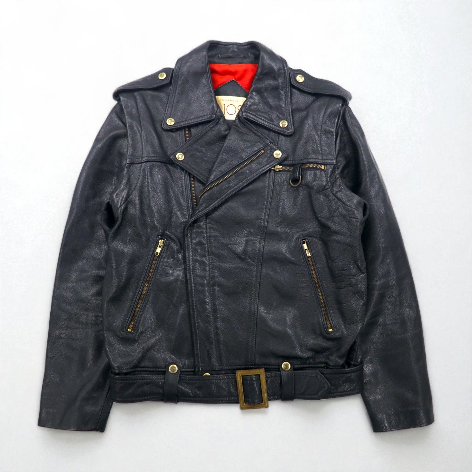 LEATHER AND FUR 102 Giacca in pelle Convertible 2WAY Double Riders Gilet M Pelle bovina Maniche removibili