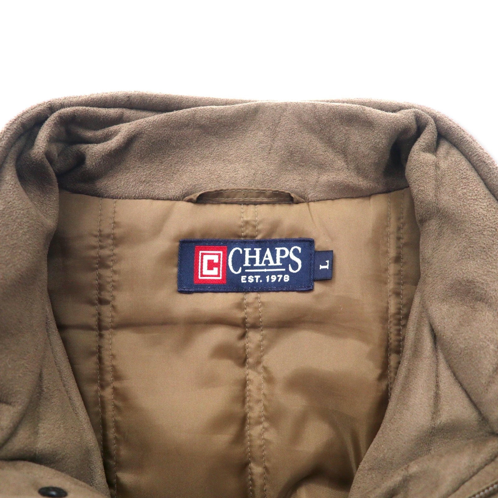 CHAPS Giacca imbottita in finto camoscio e pelle L Beige Poliestere