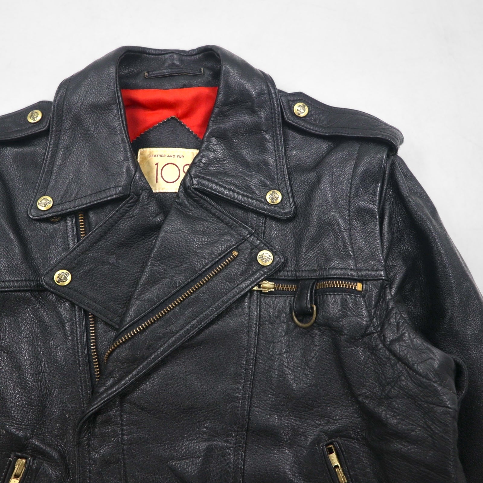LEATHER AND FUR 102 Giacca in pelle Convertible 2WAY Double Riders Gilet M Pelle bovina Maniche removibili