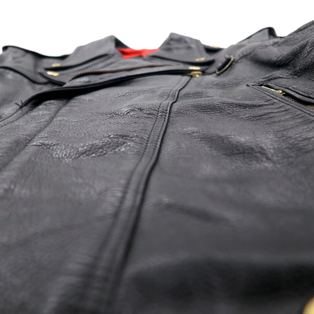 LEATHER AND FUR 102 Giacca in pelle Convertible 2WAY Double Riders Gilet M Pelle bovina Maniche removibili