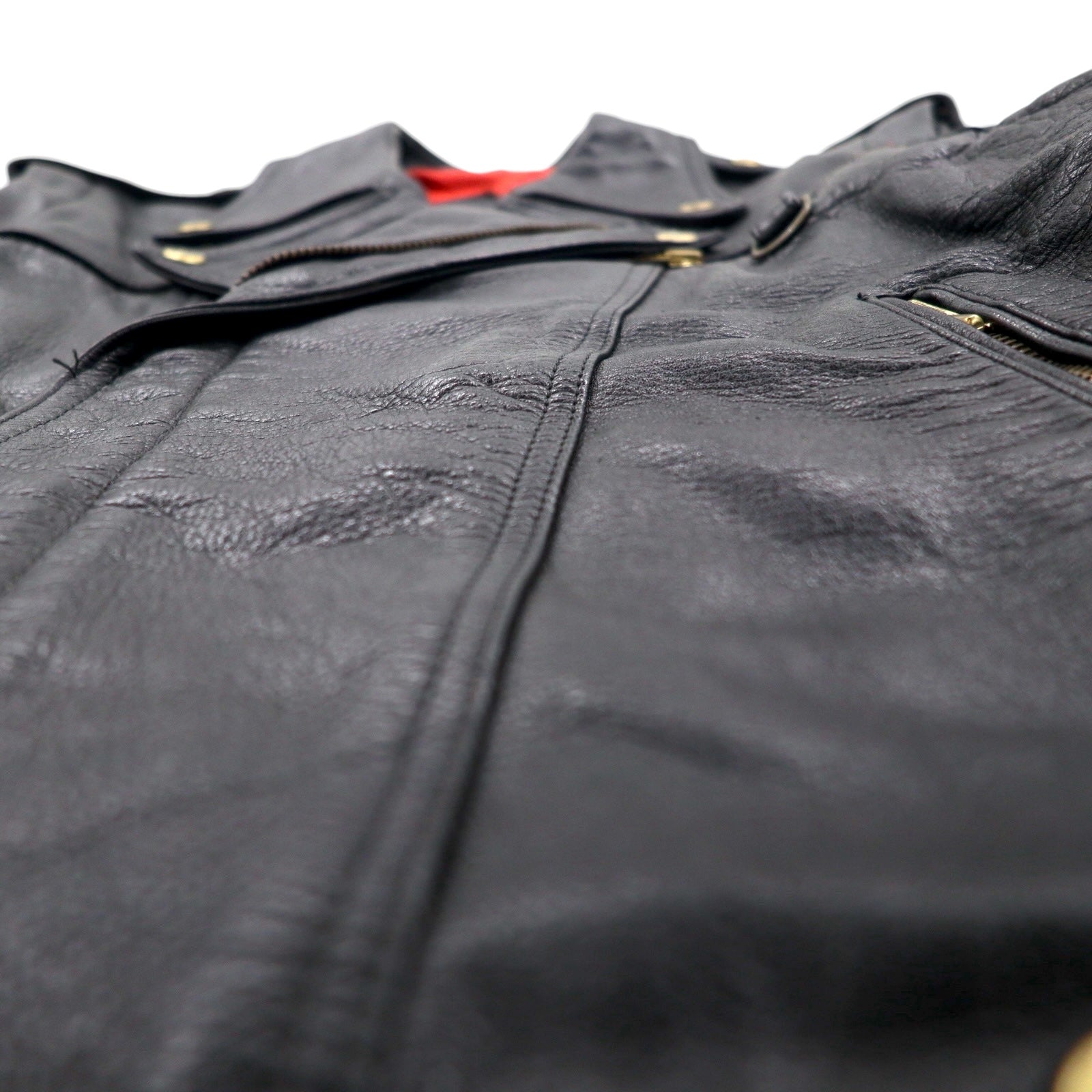 LEATHER AND FUR 102 Giacca in pelle Convertible 2WAY Double Riders Gilet M Pelle bovina Maniche removibili