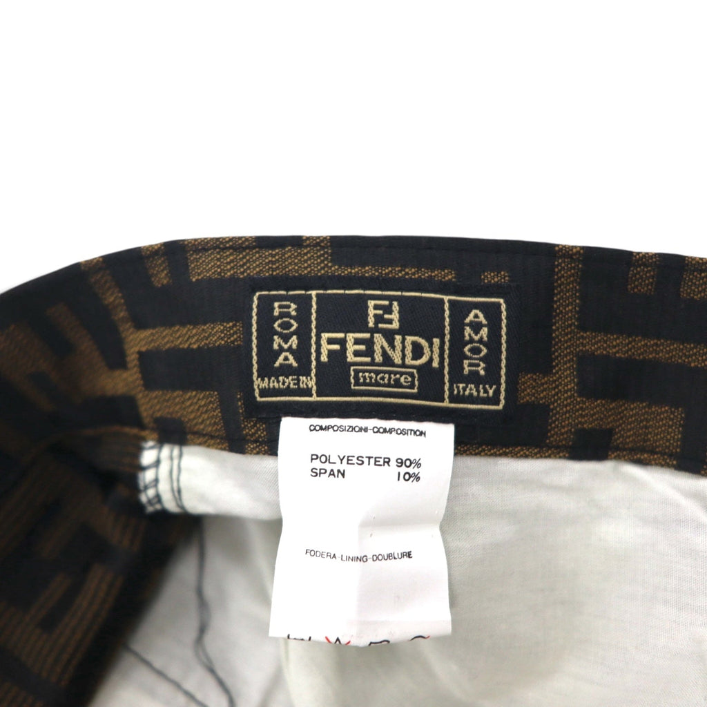 FENDI イタリア製 ヴィンテージ ズッカ柄 スラックス パンツ L ブラウン 総柄 mare 未使用品