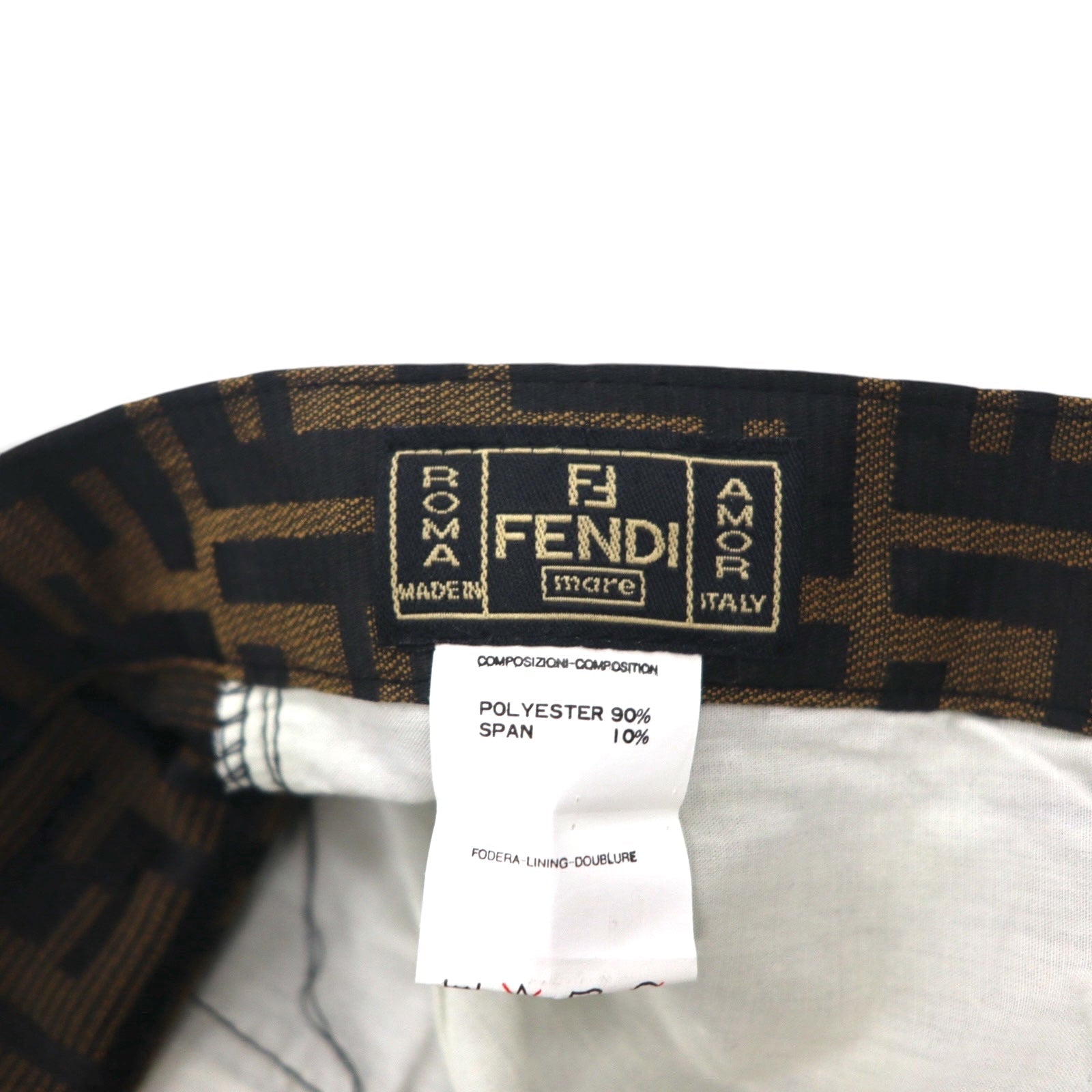 FENDI イタリア製 ヴィンテージ ズッカ柄 スラックス パンツ L ブラウン 総柄 mare 未使用品