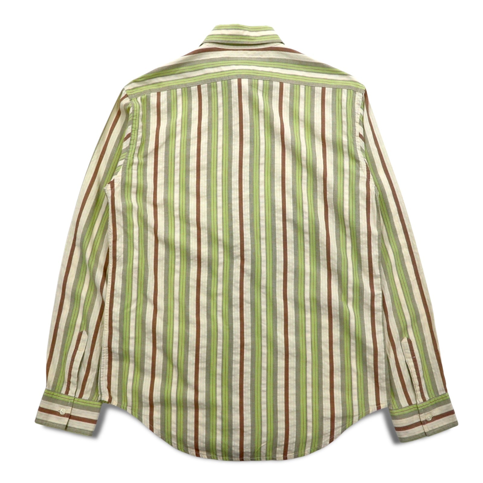 POLO JEANS CO. RALPH LAUREN Camicia a righe multicolore anni '90 L Verde Cotone