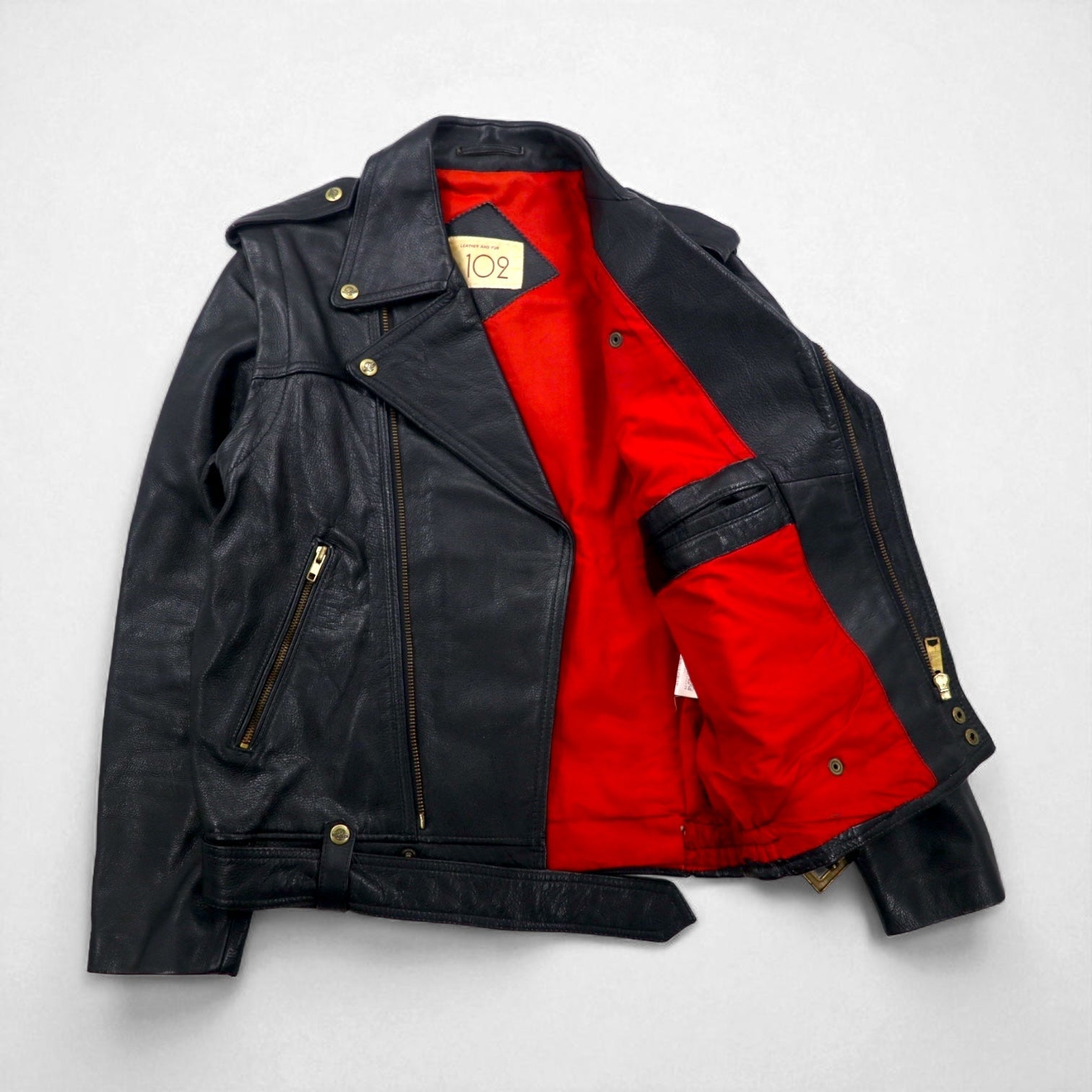 LEATHER AND FUR 102 Giacca in pelle Convertible 2WAY Double Riders Gilet M Pelle bovina Maniche removibili