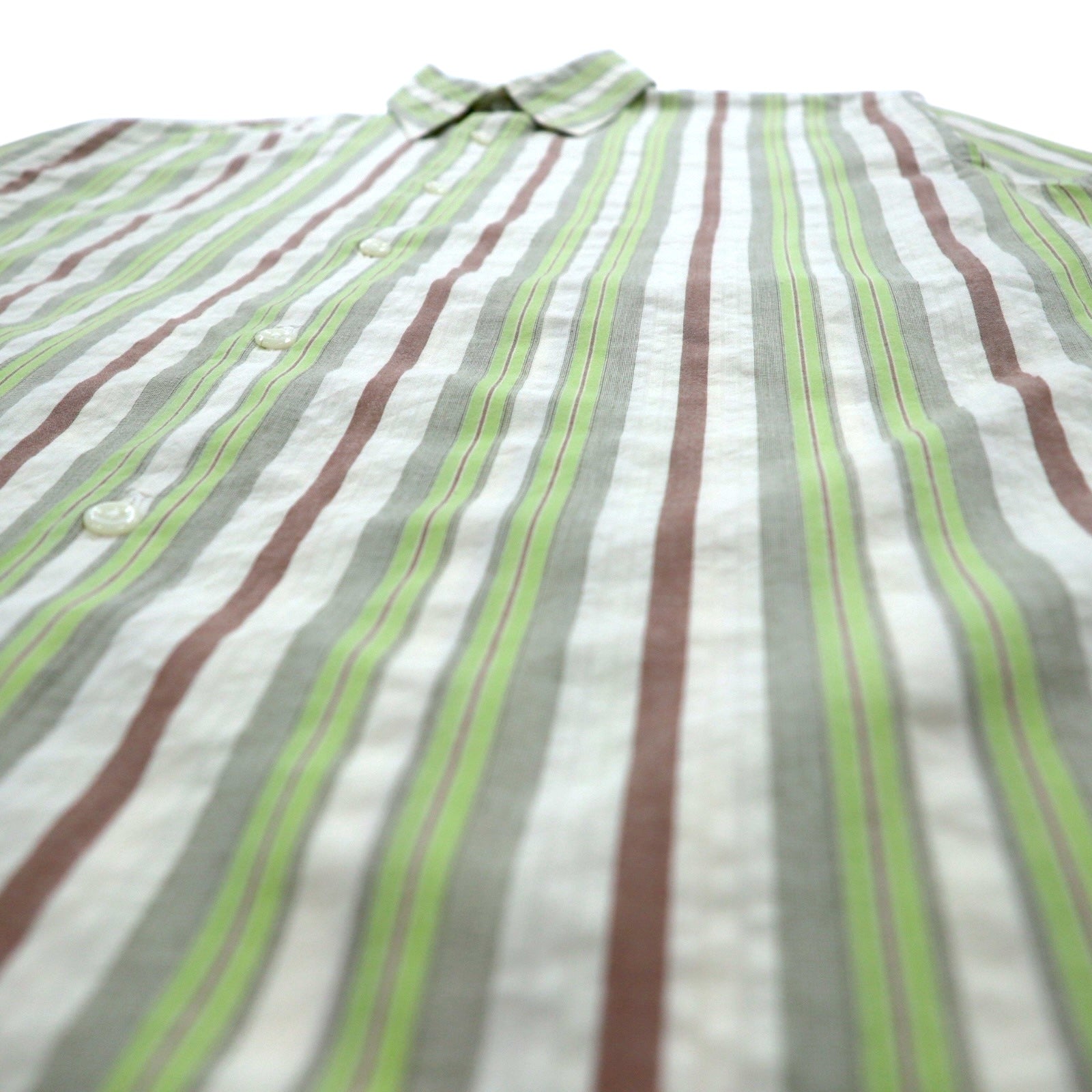 POLO JEANS CO. RALPH LAUREN Camicia a righe multicolore anni '90 L Verde Cotone