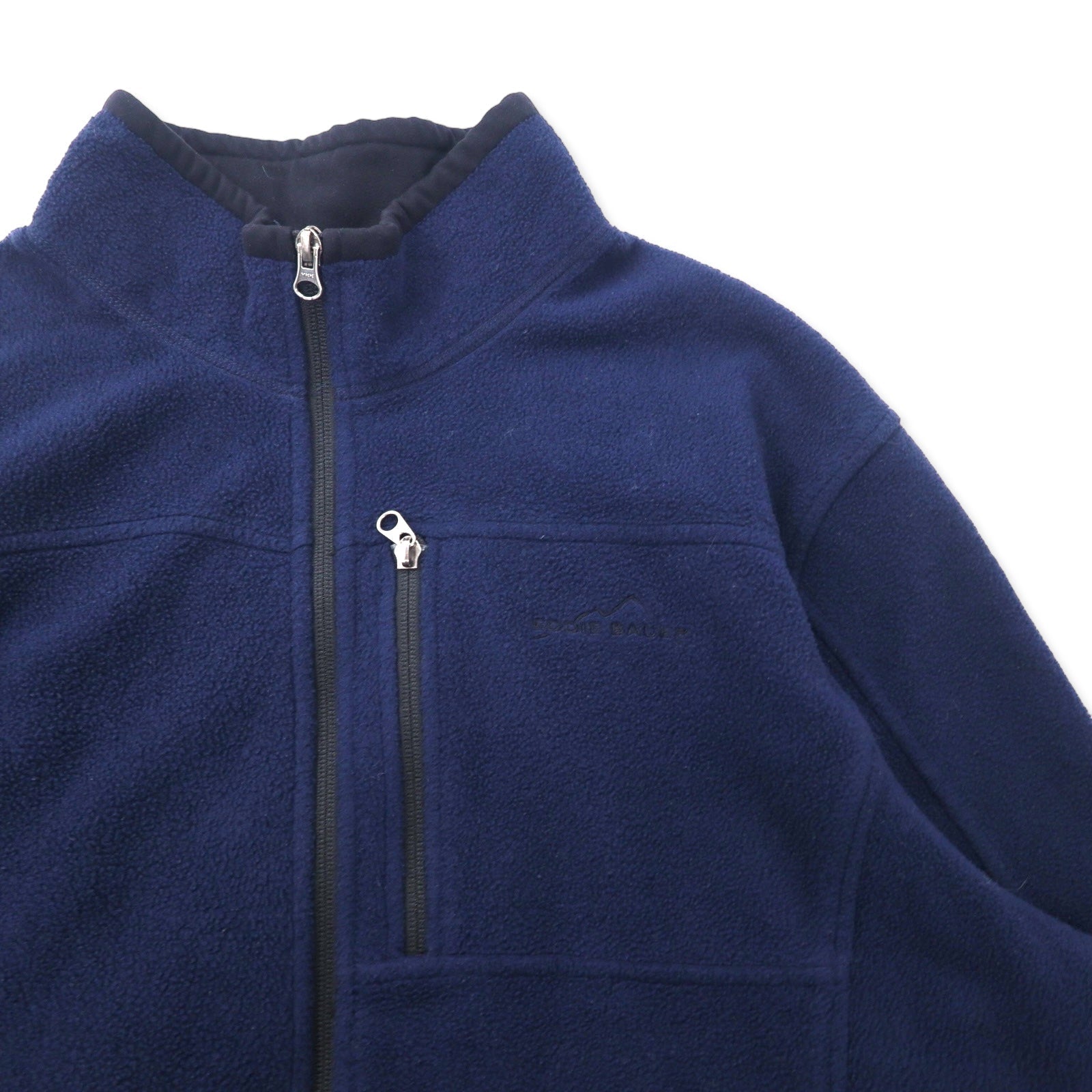 Eddie Bauer Canada Full Zip Giacca in pile XL blu navy Poliestere Logo ricamato
