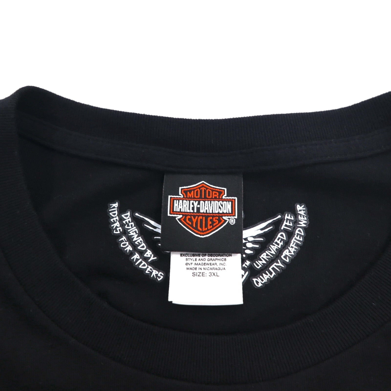 HARLEY DAVIDSON T-shirt con stampa posteriore Teschio 3XL cotone nero BLACK JACK Made in Nicaragua