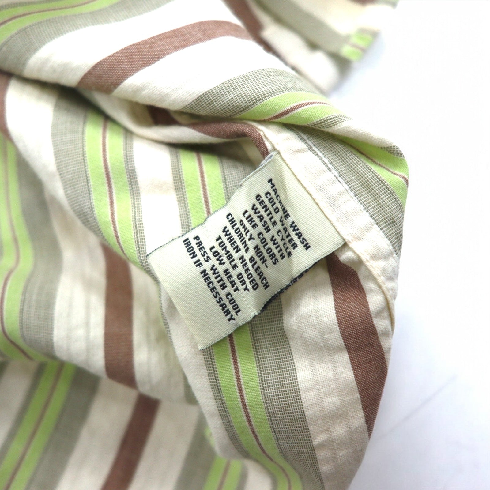 POLO JEANS CO. RALPH LAUREN Camicia a righe multicolore anni '90 L Verde Cotone