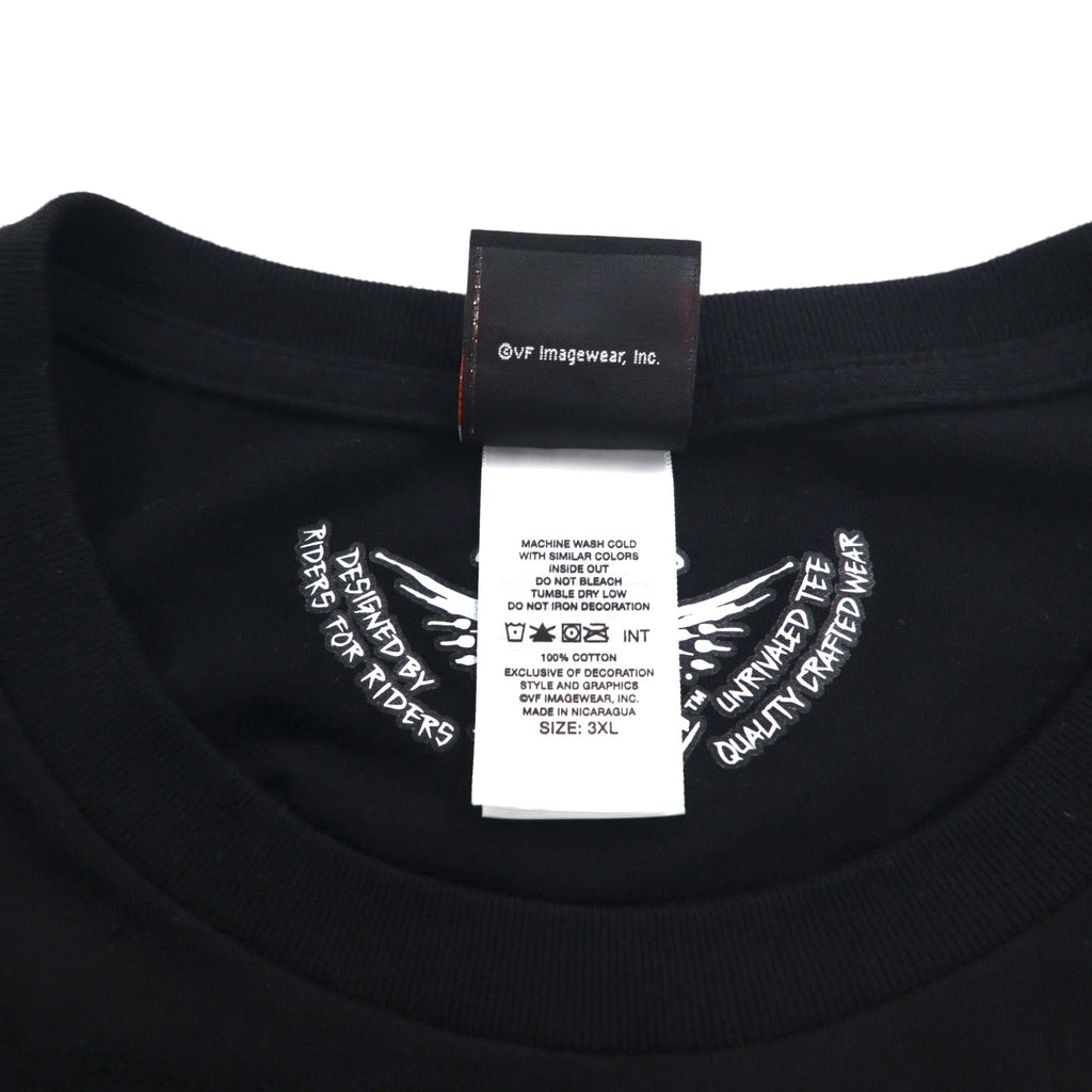 HARLEY DAVIDSON T-shirt con stampa posteriore Teschio 3XL cotone nero BLACK JACK Made in Nicaragua