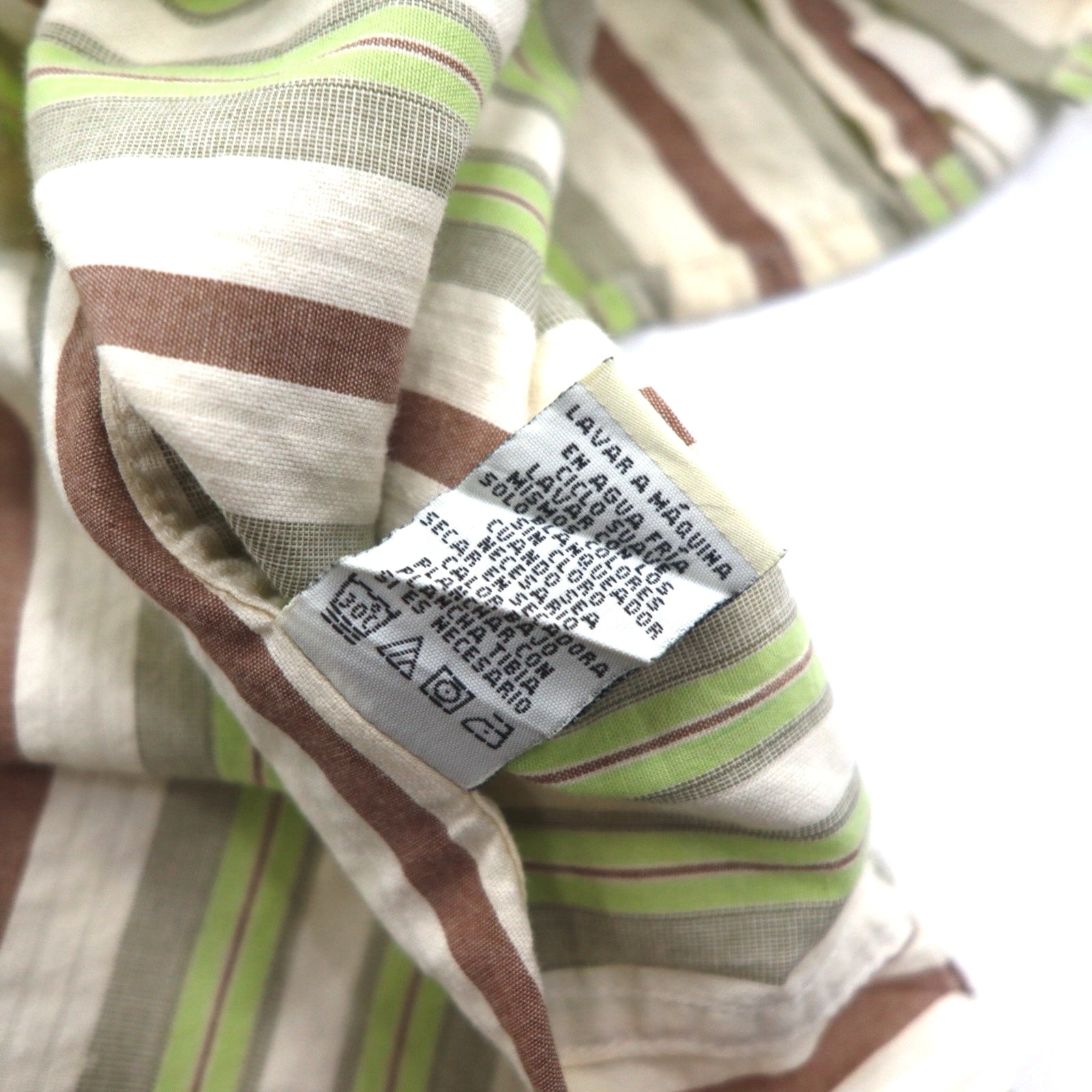 POLO JEANS CO. RALPH LAUREN Camicia a righe multicolore anni '90 L Verde Cotone