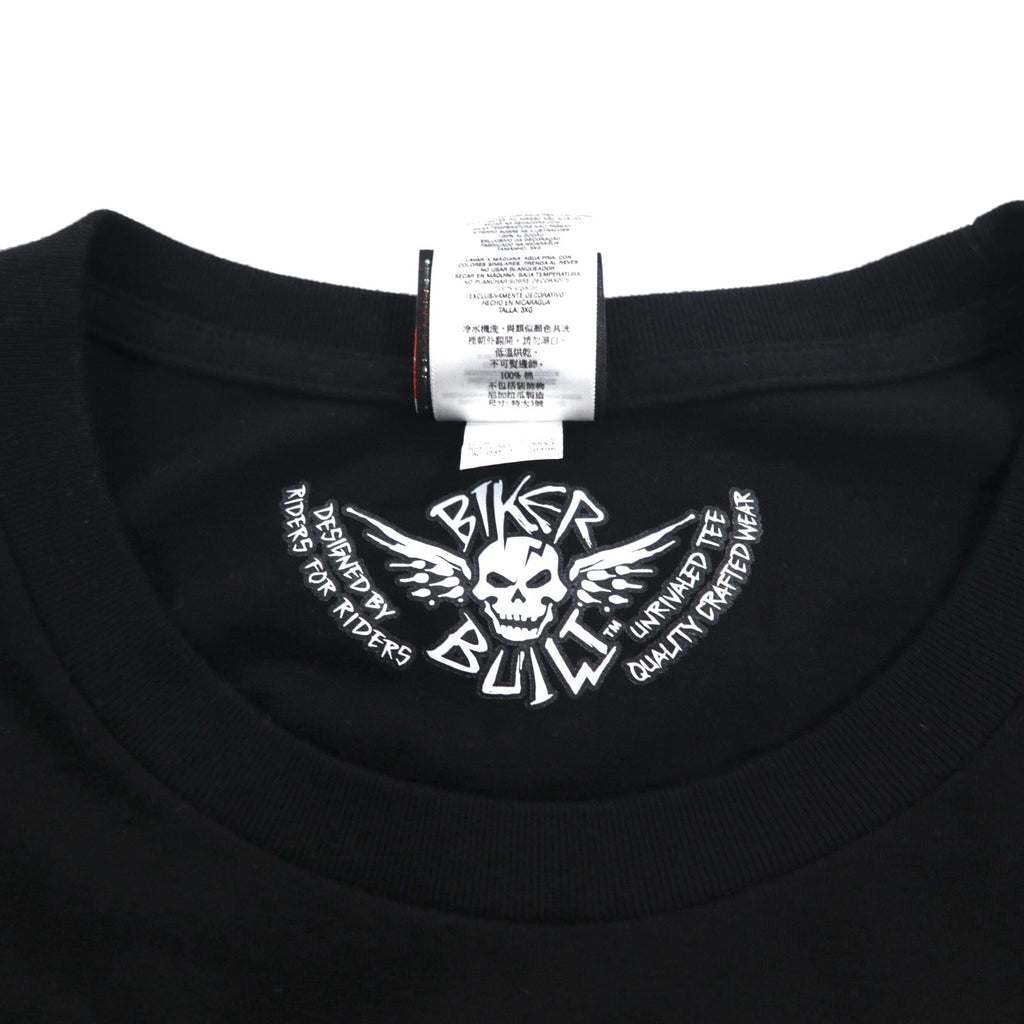 HARLEY DAVIDSON T-shirt con stampa posteriore Teschio 3XL cotone nero BLACK JACK Made in Nicaragua