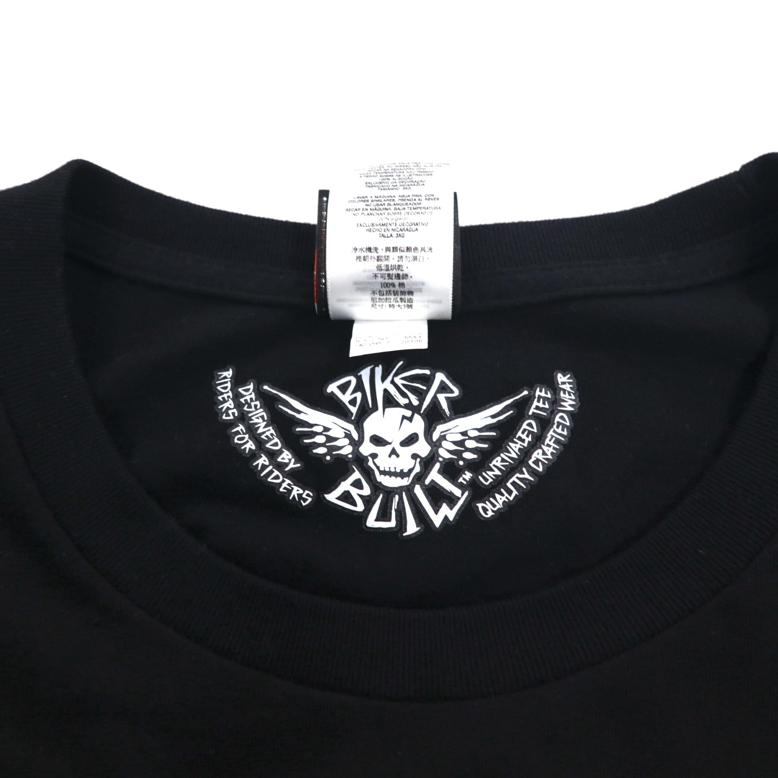 HARLEY DAVIDSON T-shirt con stampa posteriore Teschio 3XL cotone nero BLACK JACK Made in Nicaragua