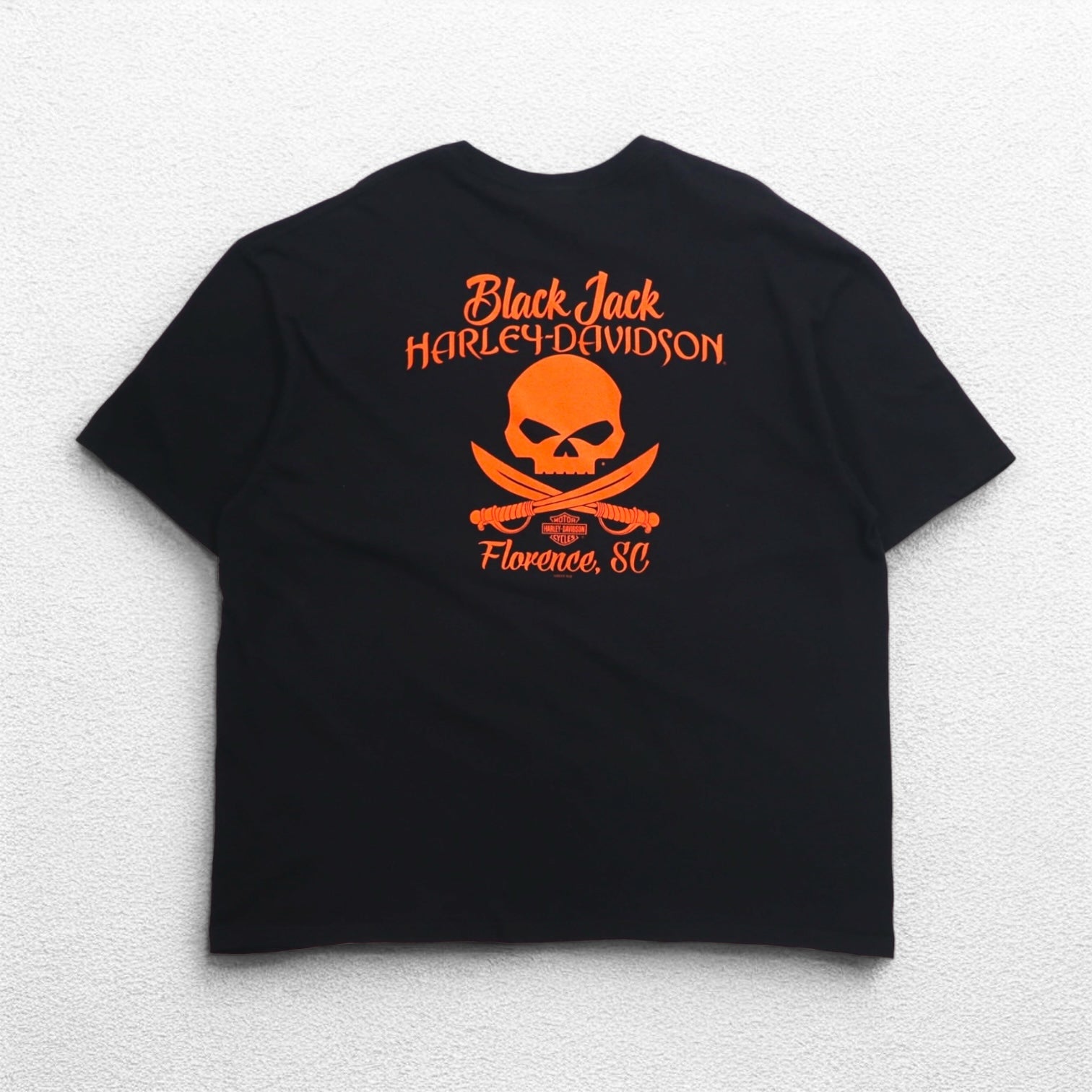 HARLEY DAVIDSON T-shirt con stampa posteriore Teschio 3XL cotone nero BLACK JACK Made in Nicaragua