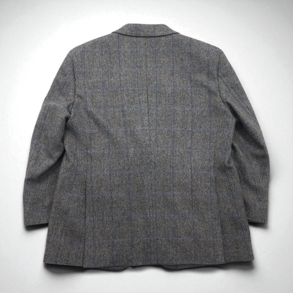 BURBERRY カシミヤ 100% 2B ツイードジャケット S グレー チェック 日本製