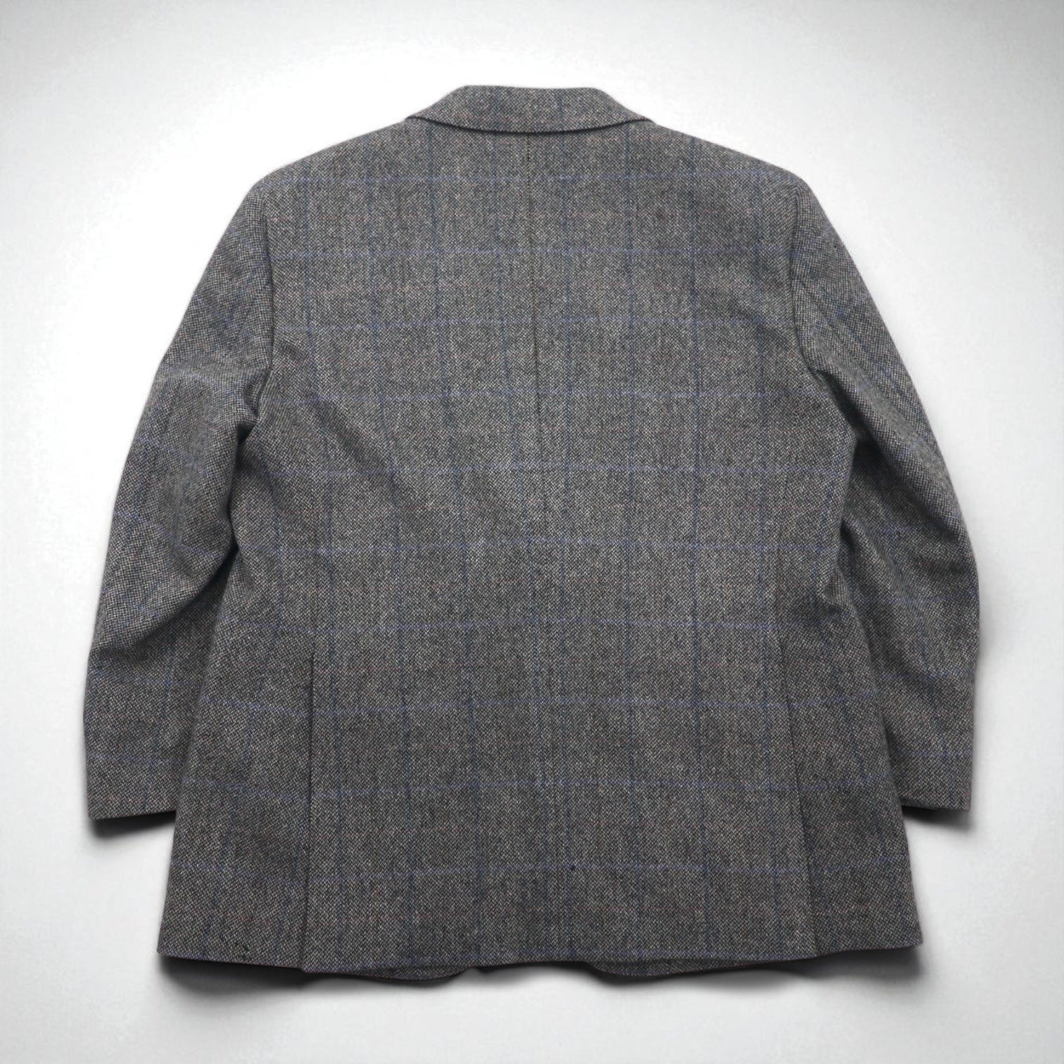 BURBERRY Giacca in tweed 2 bottoni 100% cashmere S grigio scozzese Prodotto in Giappone