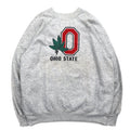 Felpa girocollo BASSETT-WALKER con stampa college, anni '90, made in USA, taglia 3XL, colore grigio OHIO STATE