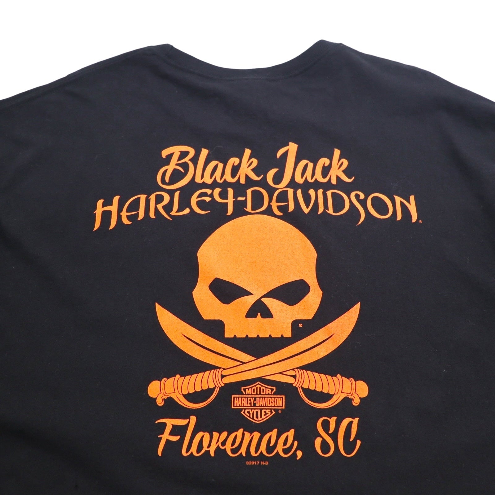 HARLEY DAVIDSON T-shirt con stampa posteriore Teschio 3XL cotone nero BLACK JACK Made in Nicaragua