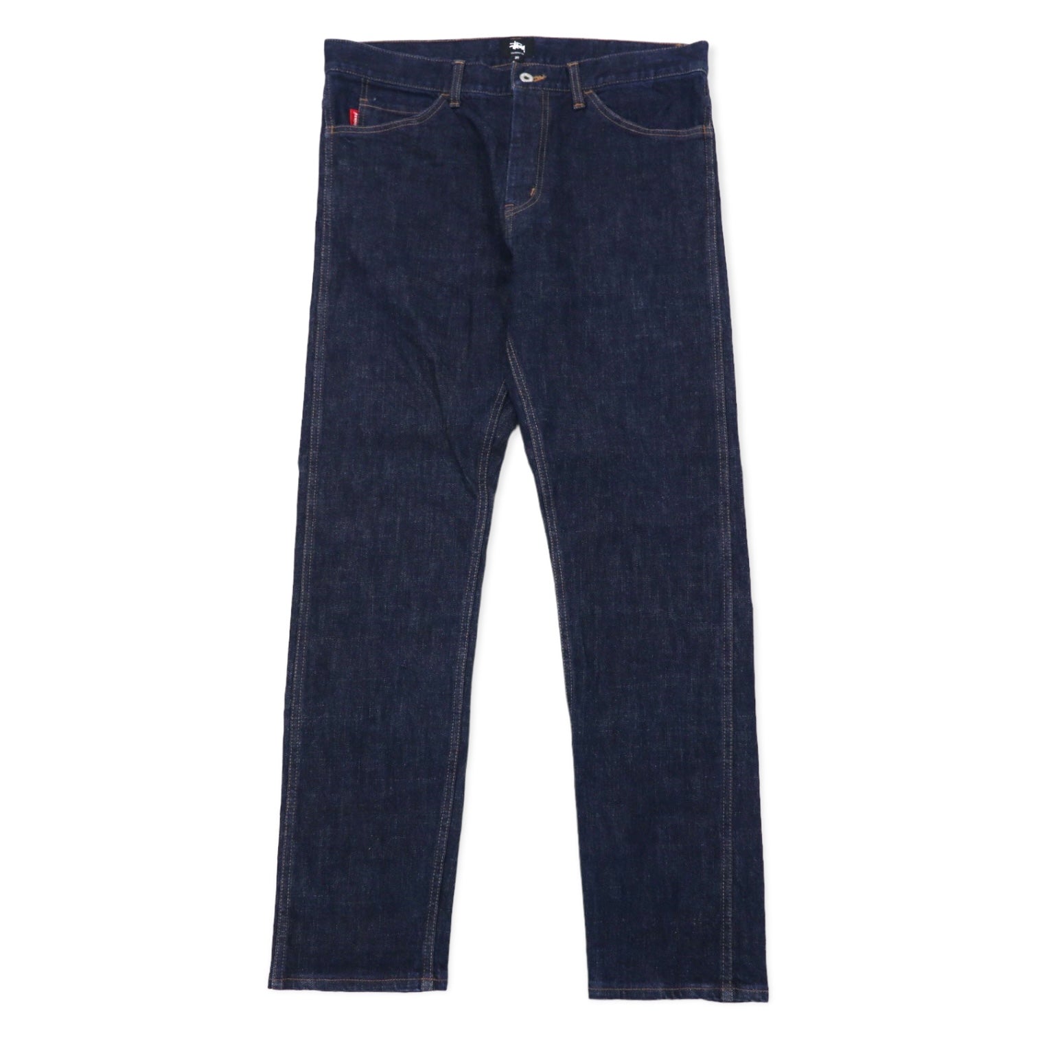 stussy pantaloni in denim rigido affusolati 34 blu cotone cerniera made in Japan
