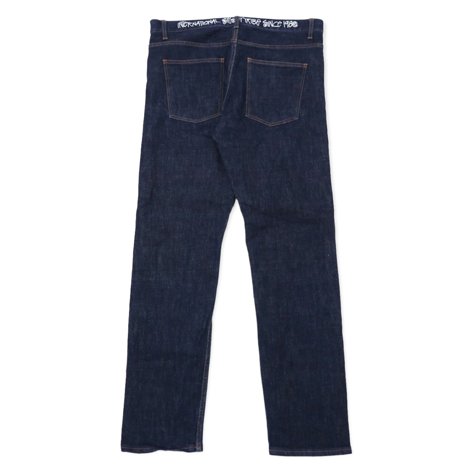 stussy pantaloni in denim rigido affusolati 34 blu cotone cerniera made in Japan