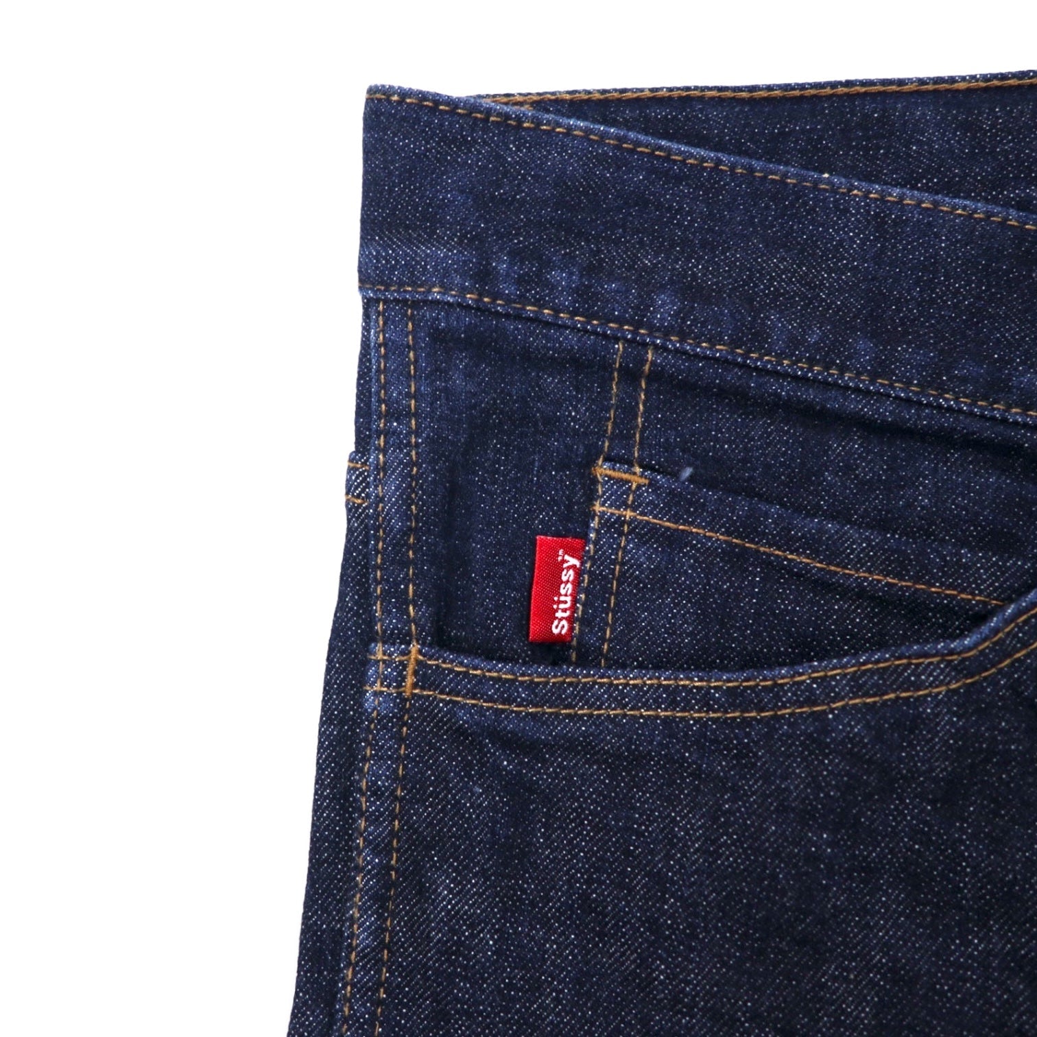 stussy pantaloni in denim rigido affusolati 34 blu cotone cerniera made in Japan