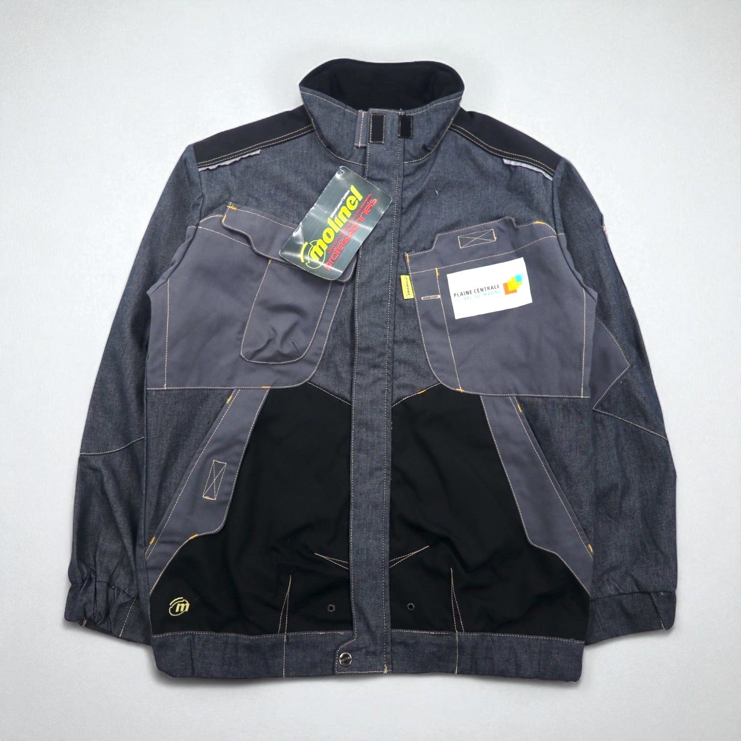 molinel expert Giacca Utility Francese da Lavoro Euro Work M Grigio Cordura Denim Nuovo