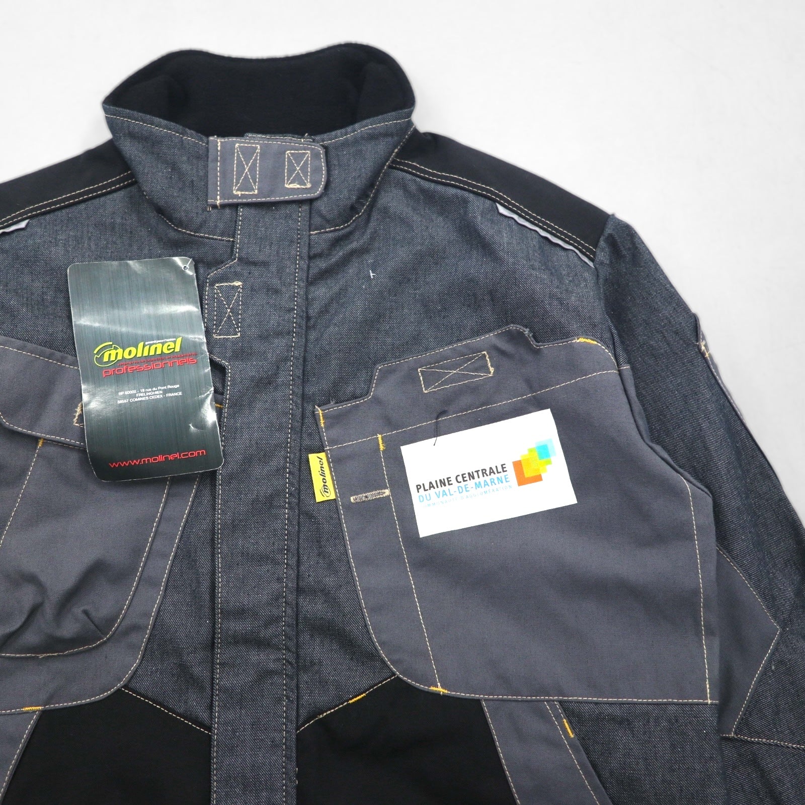 molinel expert Giacca Utility Francese da Lavoro Euro Work M Grigio Cordura Denim Nuovo