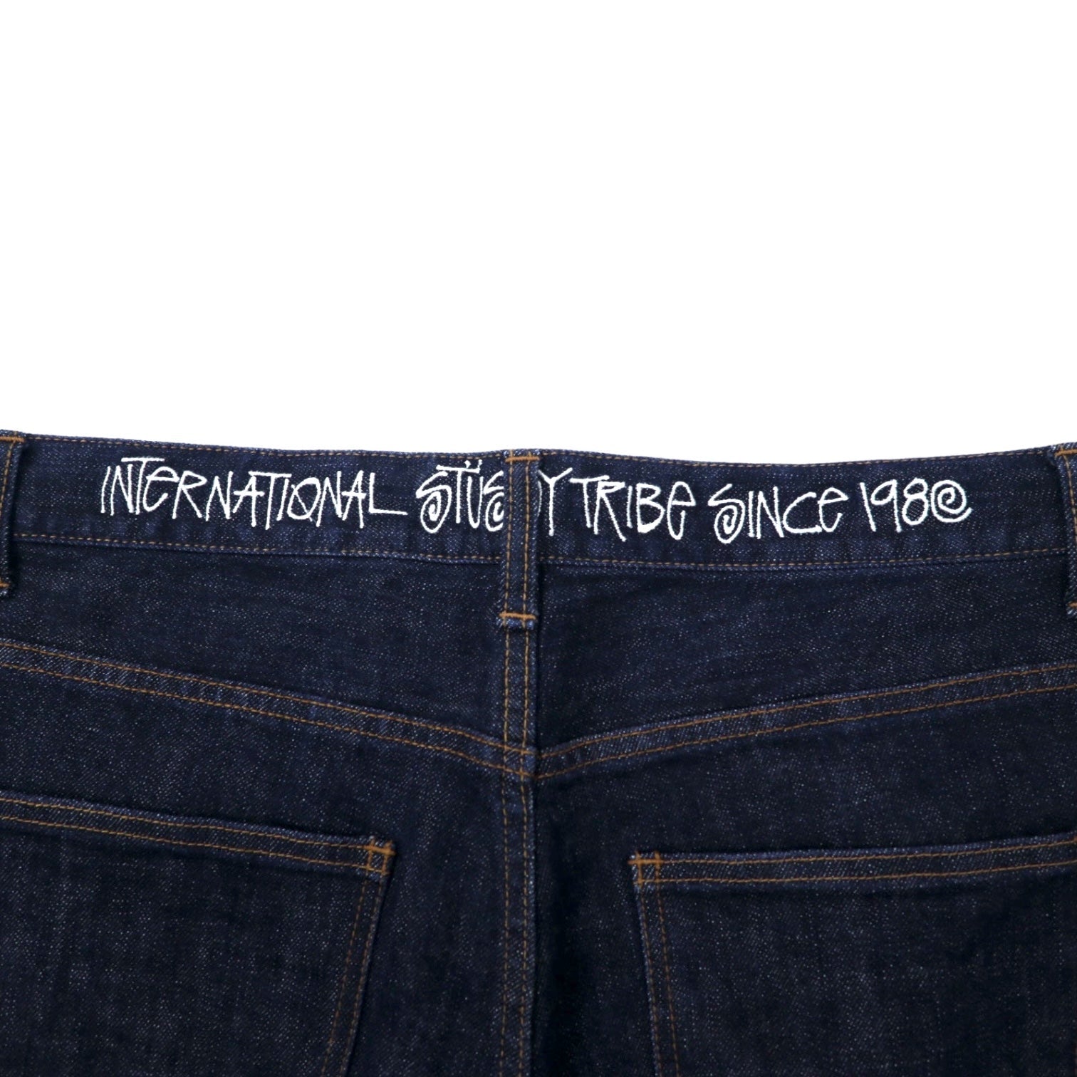 stussy pantaloni in denim rigido affusolati 34 blu cotone cerniera made in Japan