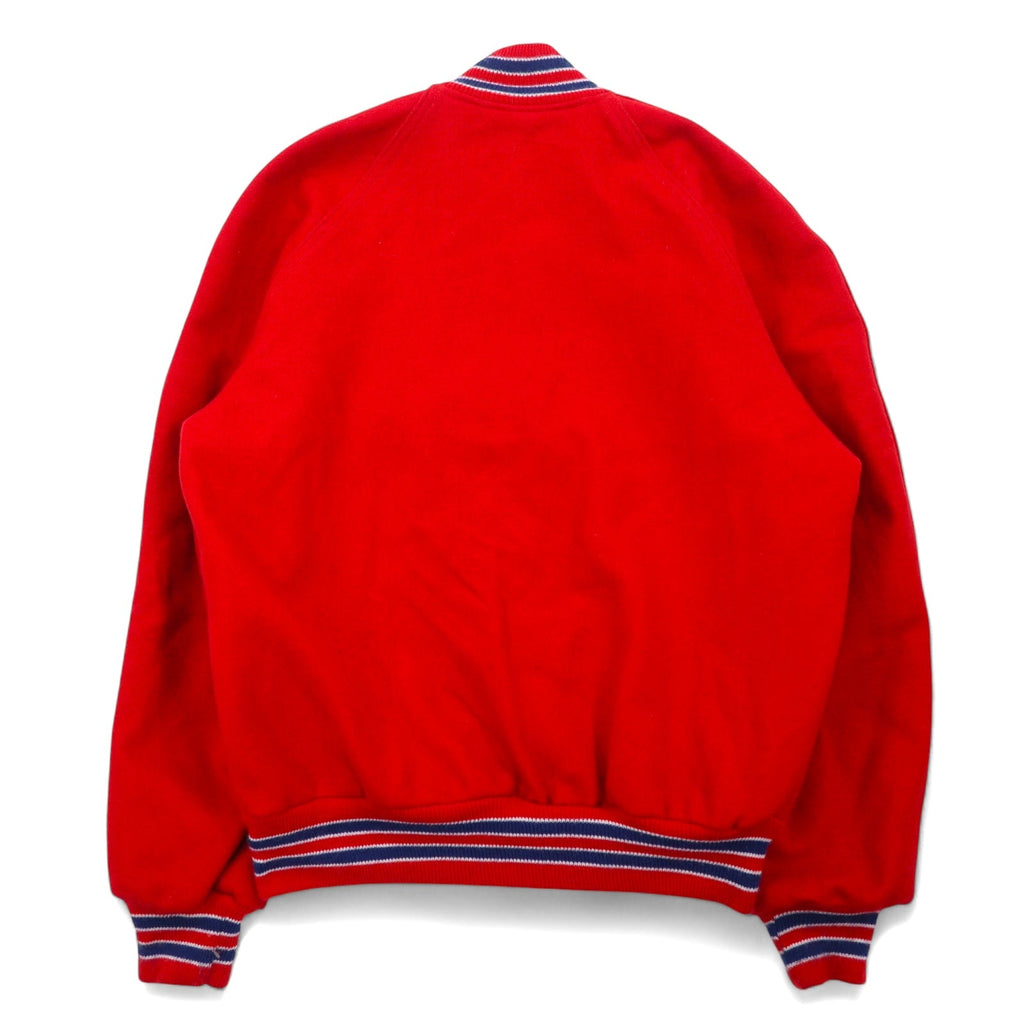 Giubbotto college HOWE ATHLETIC APPAREL in panno Melton, anni '80, Made in USA, taglia L, rosso, in lana, con stemmi applicati